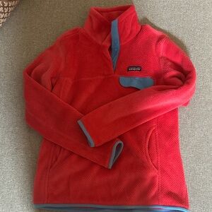 Patagonia Pink Fleece with Blue Trim
